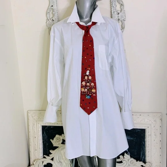VINTAGE Peanuts Festive Holiday Pattern Tie UNISEX